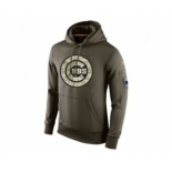 Men's Chicago Cubs Nike Olive Salute To Service KO Performance Hoodie