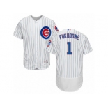 Men's Majestic Chicago Cubs #1 Kosuke Fukudome White Flexbase Authentic Collection MLB Jersey