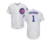 Men's Majestic Chicago Cubs #1 Kosuke Fukudome White Flexbase Authentic Collection MLB Jersey