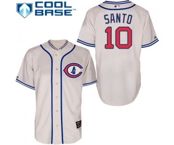 Men's Majestic Chicago Cubs #10 Ron Santo Authentic Cream 1929 Turn Back The Clock MLB Jersey