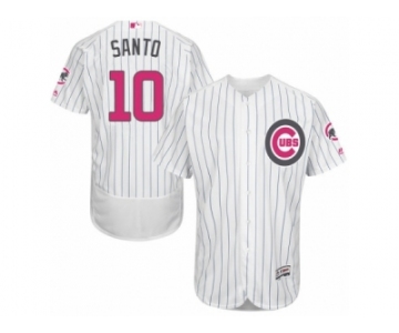 Men's Majestic Chicago Cubs #10 Ron Santo Authentic White 2016 Mother's Day Fashion Flex Base MLB Jersey