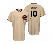 Men's Majestic Chicago Cubs #10 Ron Santo Replica Cream Cooperstown Throwback MLB Jersey