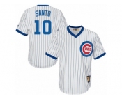 Men's Majestic Chicago Cubs #10 Ron Santo Replica White Home Cooperstown MLB Jersey