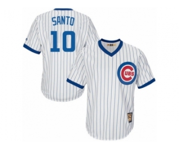 Men's Majestic Chicago Cubs #10 Ron Santo Replica White Home Cooperstown MLB Jersey