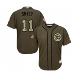 Men's Majestic Chicago Cubs #11 Drew Smyly Authentic Green Salute to Service MLB Jersey