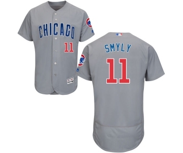 Men's Majestic Chicago Cubs #11 Drew Smyly Grey Road Flex Base Authentic Collection MLB Jersey