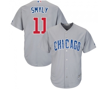 Men's Majestic Chicago Cubs #11 Drew Smyly Replica Grey Road Cool Base MLB Jersey