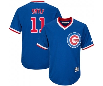 Men's Majestic Chicago Cubs #11 Drew Smyly Replica Royal Blue Cooperstown Cool Base MLB Jersey