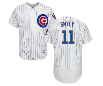 Men's Majestic Chicago Cubs #11 Drew Smyly White Home Flex Base Authentic Collection MLB Jersey