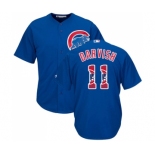 Men's Majestic Chicago Cubs #11 Yu Darvish Authentic Royal Blue Team Logo Fashion Cool Base MLB Jersey