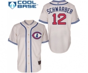 Men's Majestic Chicago Cubs #12 Kyle Schwarber Authentic Cream 1929 Turn Back The Clock MLB Jersey