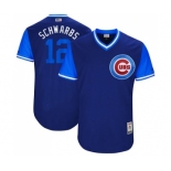 Men's Majestic Chicago Cubs #12 Kyle Schwarber  Authentic Navy Blue 2017 Players Weekend MLB Jersey