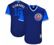 Men's Majestic Chicago Cubs #12 Kyle Schwarber  Authentic Navy Blue 2017 Players Weekend MLB Jersey