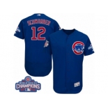 Men's Majestic Chicago Cubs #12 Kyle Schwarber Royal Blue 2016 World Series Champions Flexbase Authentic Collection MLB Jersey