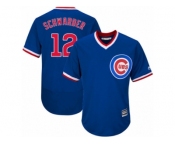 Men's Majestic Chicago Cubs #12 Kyle Schwarber Royal Blue Flexbase Authentic Collection Cooperstown MLB Jersey