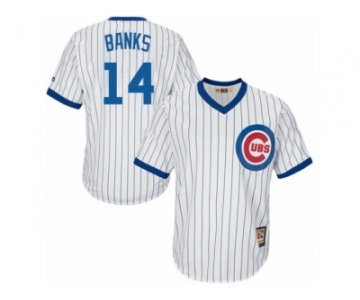 Men's Majestic Chicago Cubs #14 Ernie Banks Authentic White Home Cooperstown MLB Jersey