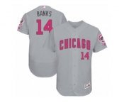 Men's Majestic Chicago Cubs #14 Ernie Banks Grey Mother's Day Flexbase Authentic Collection MLB Jersey