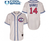 Men's Majestic Chicago Cubs #14 Ernie Banks Replica Cream 1929 Turn Back The Clock MLB Jersey