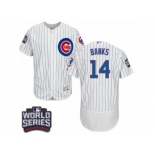 Men's Majestic Chicago Cubs #14 Ernie Banks White 2016 World Series Bound Flexbase Authentic Collection MLB Jersey