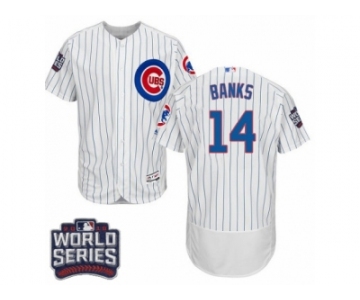 Men's Majestic Chicago Cubs #14 Ernie Banks White 2016 World Series Bound Flexbase Authentic Collection MLB Jersey