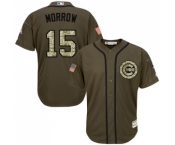 Men's Majestic Chicago Cubs #15 Brandon Morrow Authentic Green Salute to Service MLB Jersey