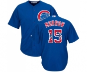 Men's Majestic Chicago Cubs #15 Brandon Morrow Authentic Royal Blue Team Logo Fashion Cool Base MLB Jersey