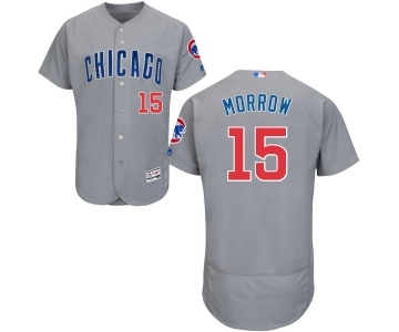 Men's Majestic Chicago Cubs #15 Brandon Morrow Grey Road Flex Base Authentic Collection MLB Jersey