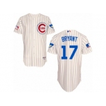 Men's Majestic Chicago Cubs #17 Kris Bryant Authentic Cream 1969 Turn Back The Clock MLB Jersey