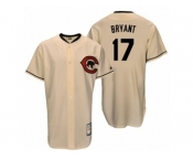 Men's Majestic Chicago Cubs #17 Kris Bryant Authentic Cream Cooperstown Throwback MLB Jersey