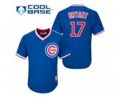 Men's Majestic Chicago Cubs #17 Kris Bryant Authentic Royal Blue Cooperstown MLB Jersey