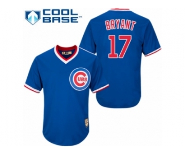 Men's Majestic Chicago Cubs #17 Kris Bryant Authentic Royal Blue Cooperstown MLB Jersey