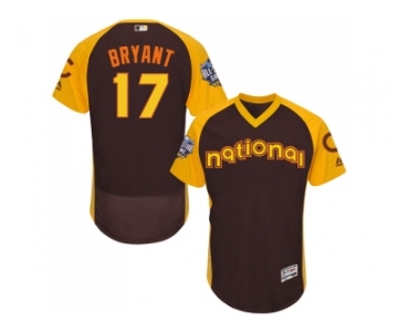 Men's Majestic Chicago Cubs #17 Kris Bryant Brown 2016 All-Star National League BP Authentic Collection Flex Base MLB Jersey