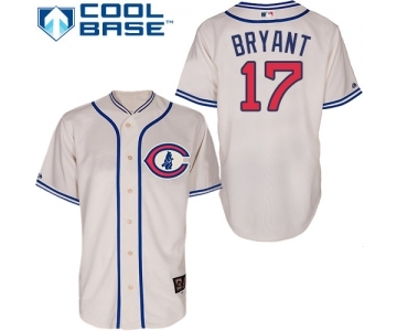 Men's Majestic Chicago Cubs #17 Kris Bryant Replica Cream 1929 Turn Back The Clock MLB Jersey