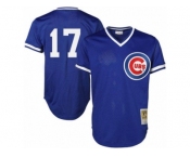 Men's Majestic Chicago Cubs #17 Kris Bryant Replica Royal Blue Throwback MLB Jersey