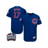 Men's Majestic Chicago Cubs #17 Kris Bryant Royal Blue 2016 World Series Bound Flexbase Authentic Collection MLB Jersey