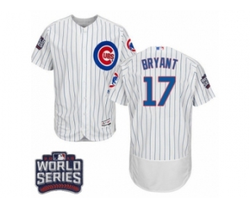 Men's Majestic Chicago Cubs #17 Kris Bryant White 2016 World Series Bound Flexbase Authentic Collection MLB Jersey