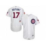 Men's Majestic Chicago Cubs #17 Kris Bryant White Fashion Stars & Stripes Flex Base MLB Jersey