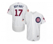 Men's Majestic Chicago Cubs #17 Kris Bryant White Fashion Stars & Stripes Flex Base MLB Jersey