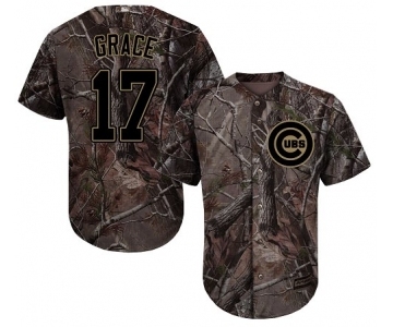 Men's Majestic Chicago Cubs #17 Mark Grace Authentic Camo Realtree Collection Flex Base MLB Jersey