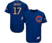 Men's Majestic Chicago Cubs #17 Mark Grace Authentic Royal Blue 2017 Gold Champion Flex Base MLB Jersey