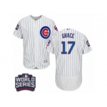 Men's Majestic Chicago Cubs #17 Mark Grace White 2016 World Series Bound Flexbase Authentic Collection MLB Jersey