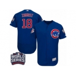 Men's Majestic Chicago Cubs #18 Ben Zobrist Royal Blue 2016 World Series Bound Flexbase Authentic Collection MLB Jersey