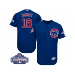 Men's Majestic Chicago Cubs #18 Ben Zobrist Royal Blue 2016 World Series Champions Flexbase Authentic Collection MLB Jersey