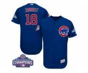 Men's Majestic Chicago Cubs #18 Ben Zobrist Royal Blue 2016 World Series Champions Flexbase Authentic Collection MLB Jersey