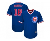 Men's Majestic Chicago Cubs #18 Ben Zobrist Royal Blue Flexbase Authentic Collection Cooperstown MLB Jersey