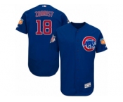 Men's Majestic Chicago Cubs #18 Ben Zobrist Royal Blue Flexbase Authentic Collection MLB Jersey