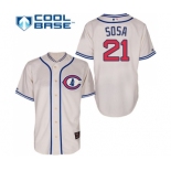 Men's Majestic Chicago Cubs #21 Sammy Sosa Authentic Cream 1929 Turn Back The Clock MLB Jersey