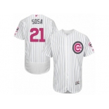 Men's Majestic Chicago Cubs #21 Sammy Sosa Authentic White 2016 Mother's Day Fashion Flex Base MLB Jersey