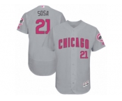 Men's Majestic Chicago Cubs #21 Sammy Sosa Grey Mother's Day Flexbase Authentic Collection MLB Jersey