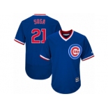 Men's Majestic Chicago Cubs #21 Sammy Sosa Replica Royal Blue Cooperstown Cool Base MLB Jersey